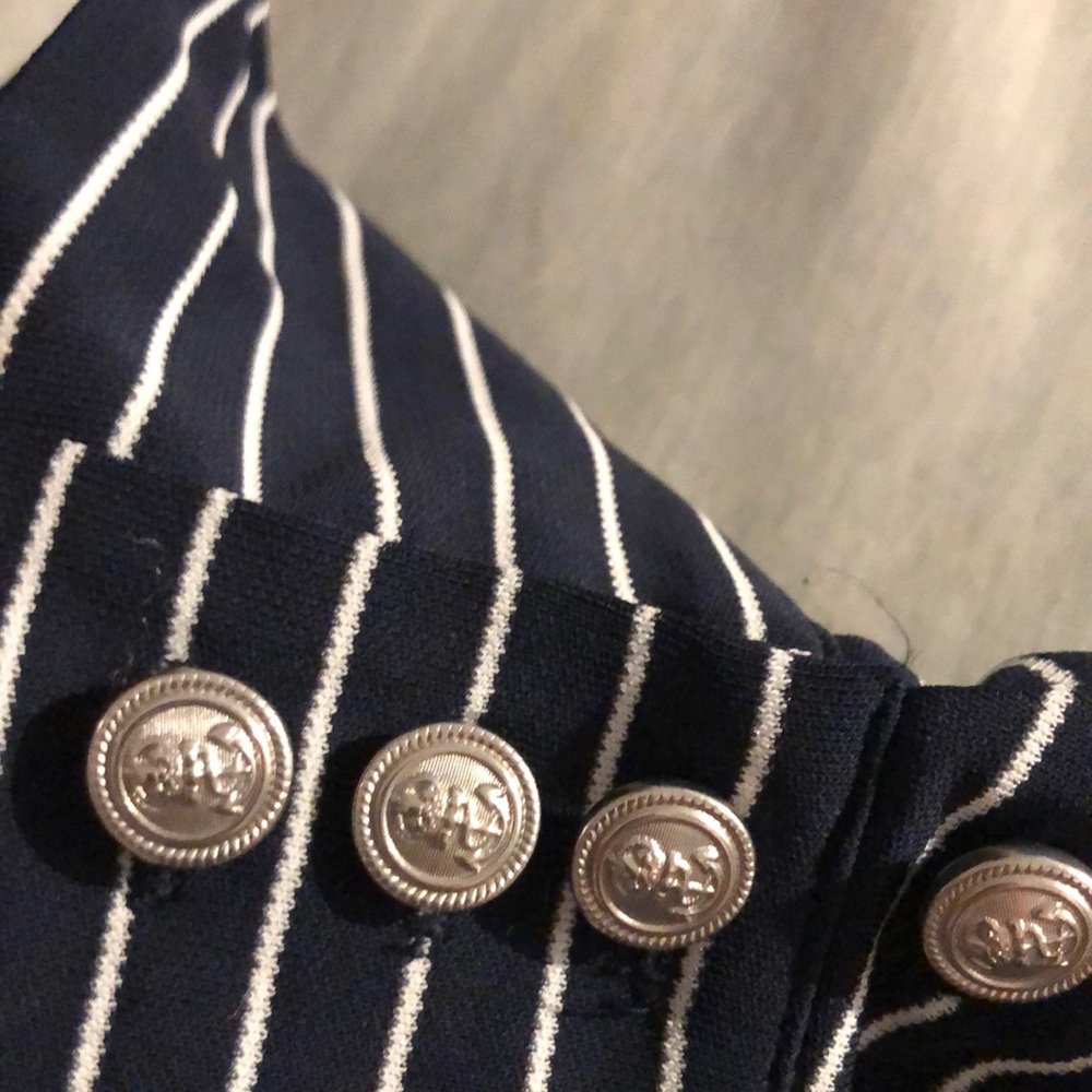 Ralph Lauren Navy and White Sheath Midi Dress - Picture 3 of 5